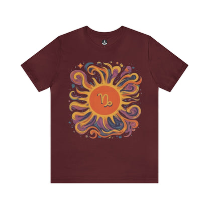 T-Shirt Maroon / S Capricorn Solar Swirl Soft T-Shirt: Grounded Radiance