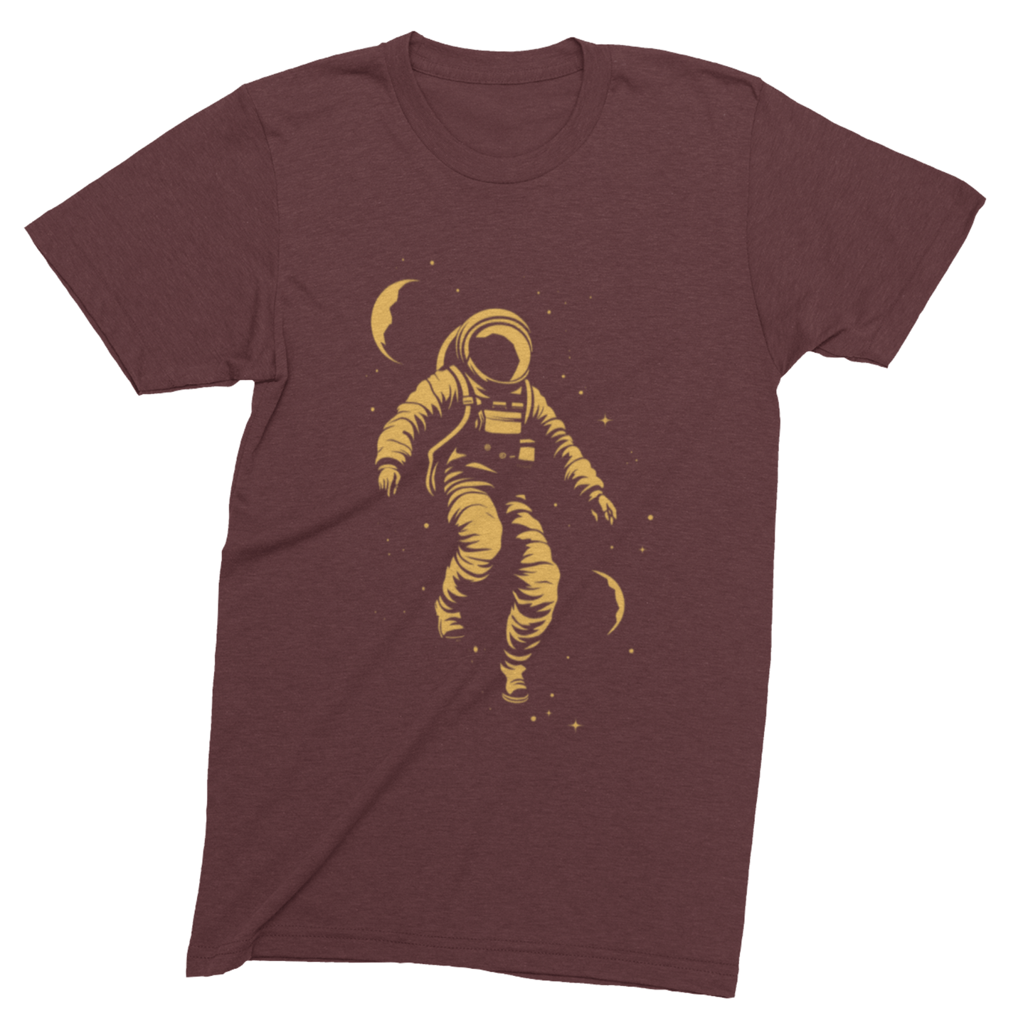 T-Shirt Maroon / S Cosmic Wanderer: Astronaut in Cosmic Embrace T-Shirt