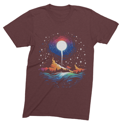 T-Shirt Maroon / S Galactic Mountain: Celestial Serenity T-Shirt