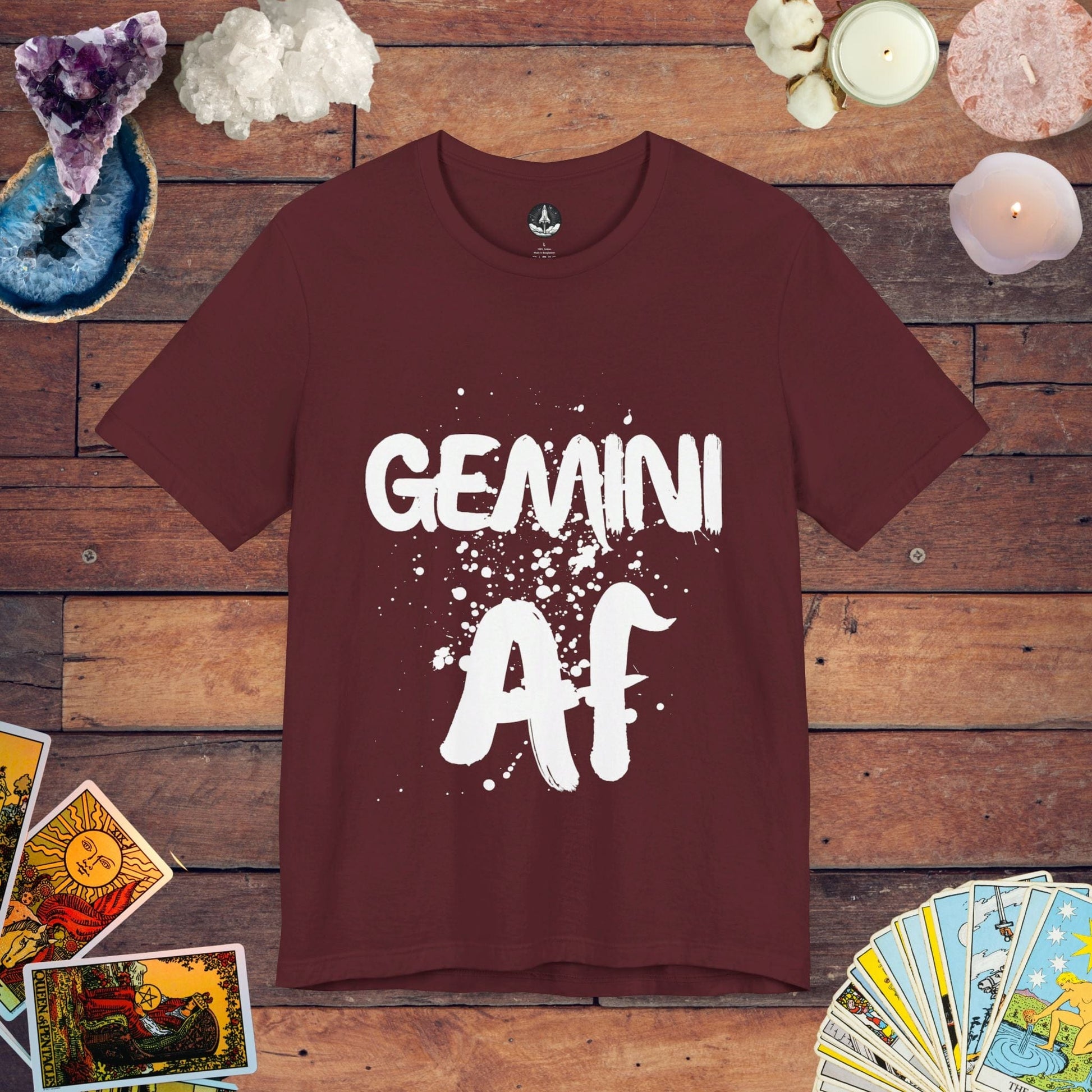 T-Shirt Maroon / S Gemini AF - Dynamic Zodiac T-Shirt