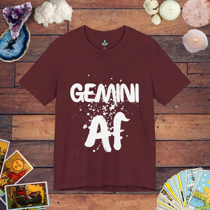 T-Shirt Maroon / S Gemini AF - Dynamic Zodiac T-Shirt