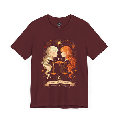 T-Shirt Maroon / S Gemini Celestial Harmony Gemini T-Shirt