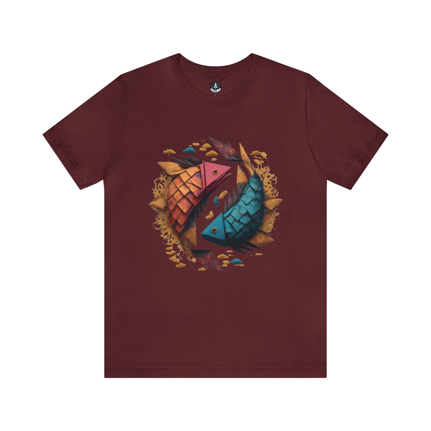 T-Shirt Maroon / S Papercraft Pisces T-Shirt