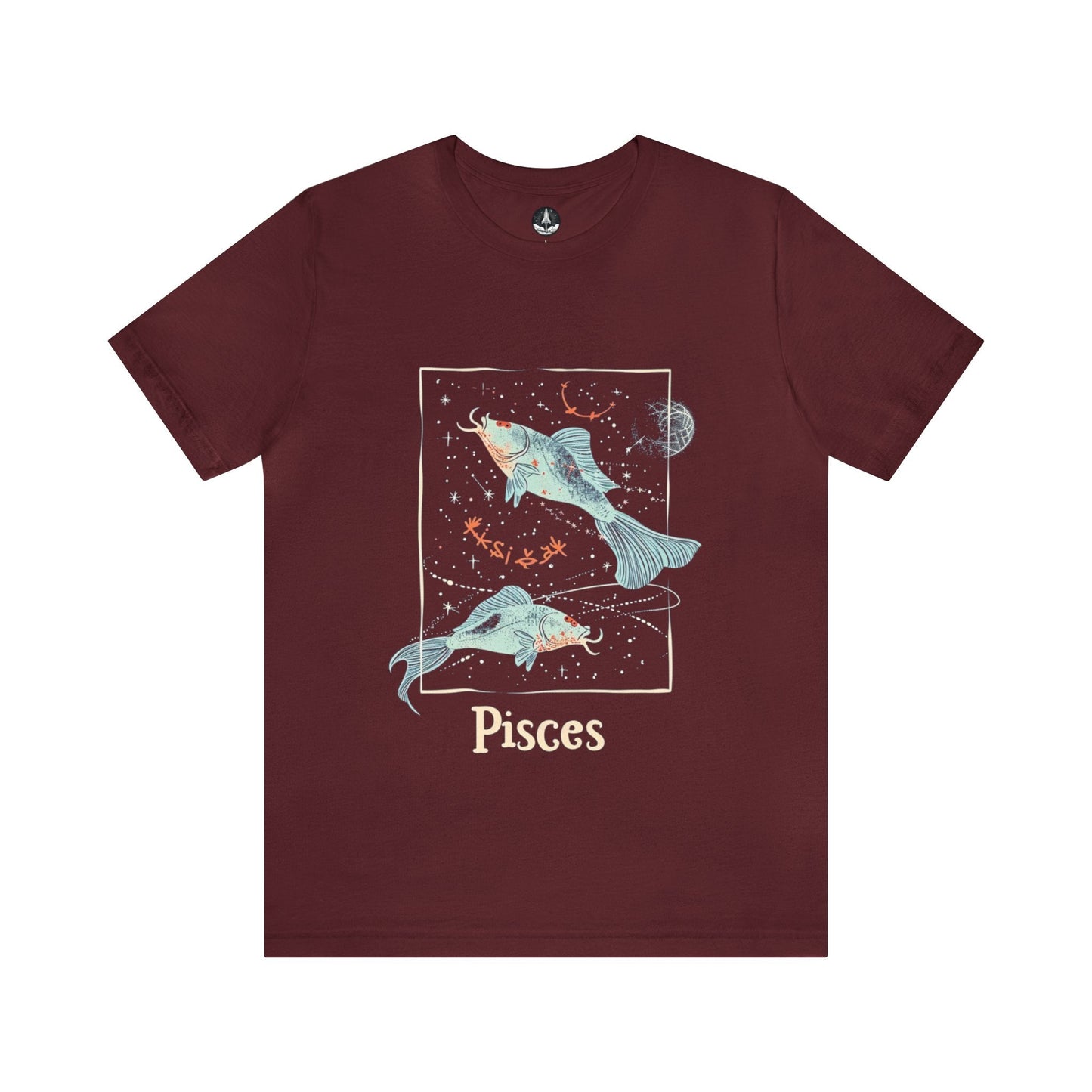 T-Shirt Maroon / S Pisces T-Shirt: Celestial Soft-Fit for Astrology Lovers