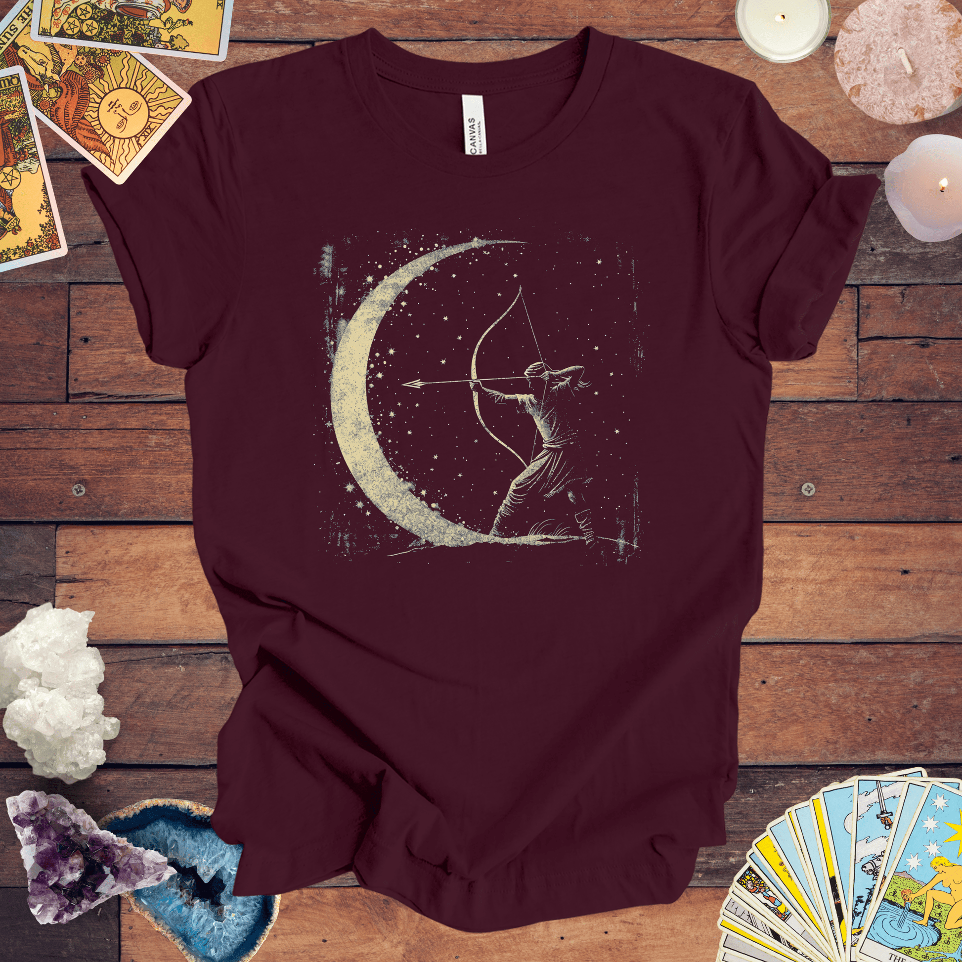 T-Shirt Maroon / S Sagittarius Archer T-Shirt: Aim High with Astro-Inspired Comfort