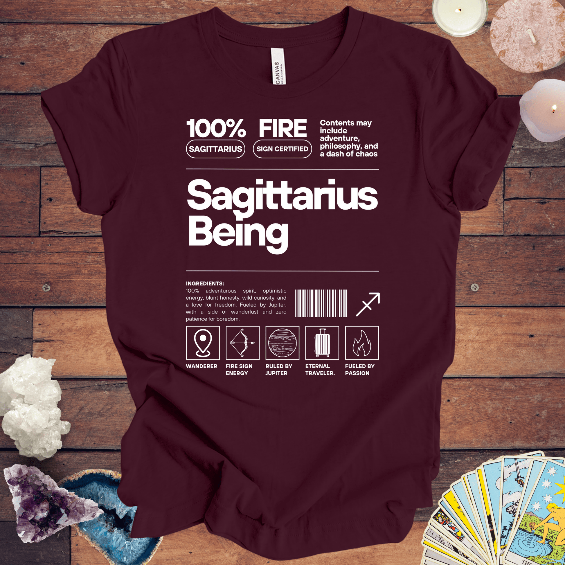 T-Shirt Maroon / S Sagittarius Being - Zodiac-Inspired T-Shirt