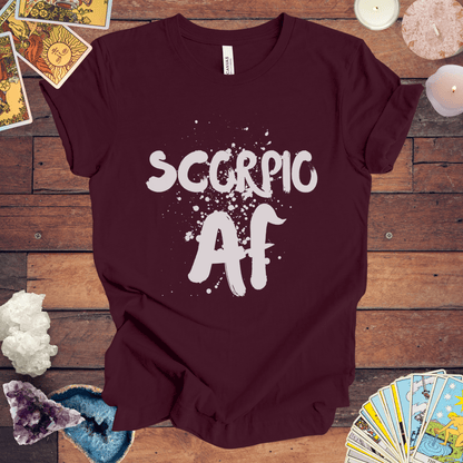 T-Shirt Maroon / S Scorpio AF - Fierce Zodiac Tee