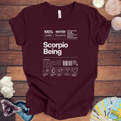 T-Shirt Maroon / S Scorpio Being - Zodiac-Inspired T-Shirt