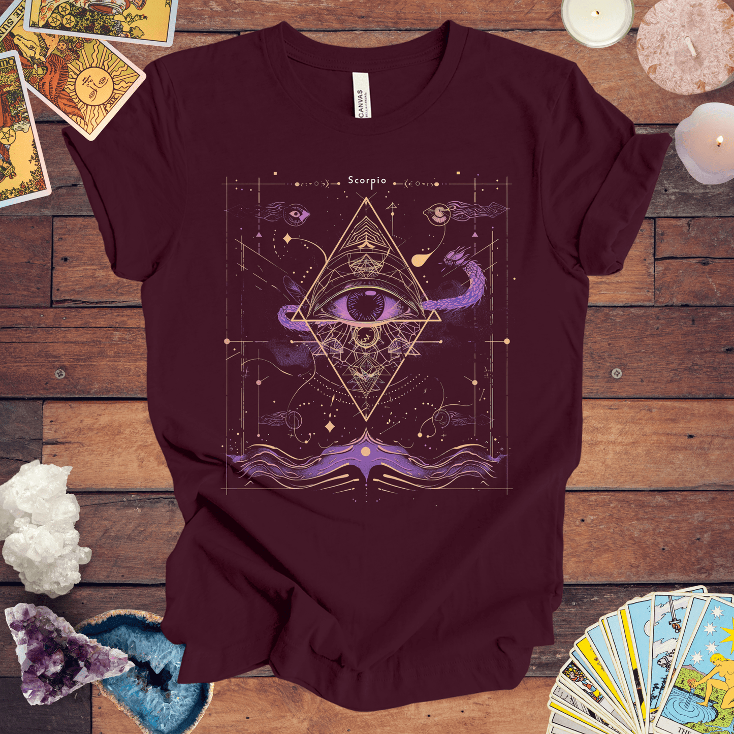 T-Shirt Maroon / S Scorpio The Intuitive Mystic T-Shirt