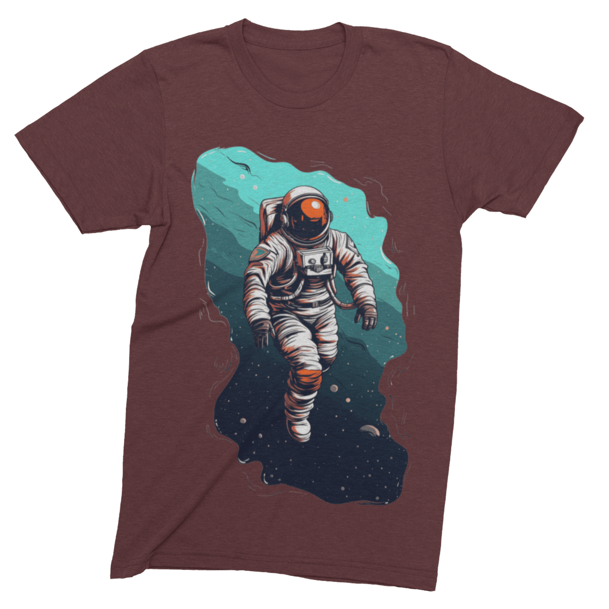 T-Shirt Maroon / S Spacewalker: Astronaut in Stellar Serenity T-Shirt