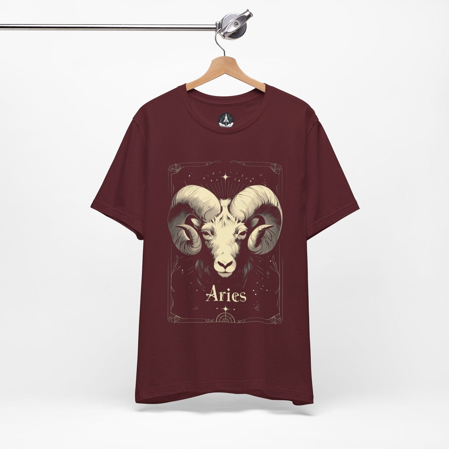 T-Shirt Maroon / S The Bold Beginning: Aries Tarot Card T-Shirt