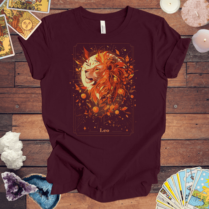 T-Shirt Maroon / S The Pride Lion: Leo Tarot Card T-Shirt