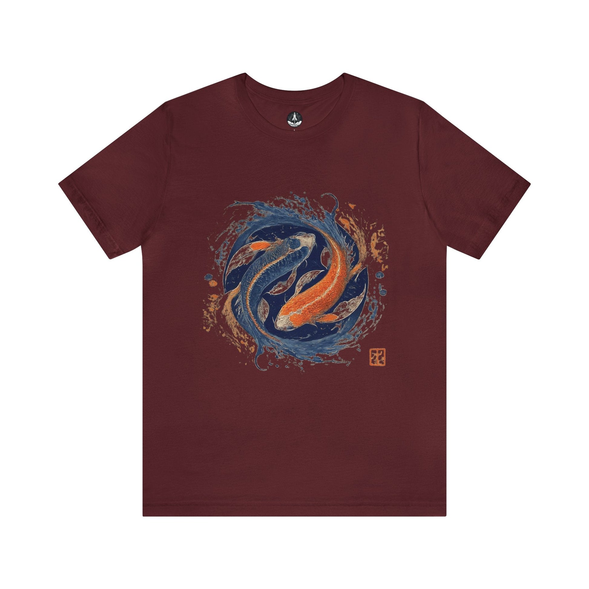 T-Shirt Maroon / S Traditional Koi Pisces T-Shirt