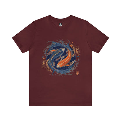 T-Shirt Maroon / S Traditional Koi Pisces T-Shirt