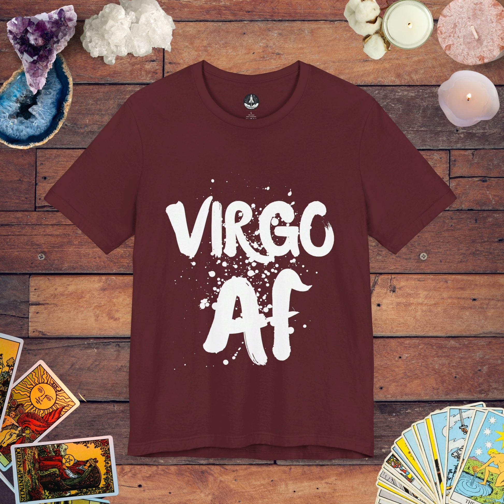 T-Shirt Maroon / S Virgo AF - Zodiac Empowerment T-Shirt