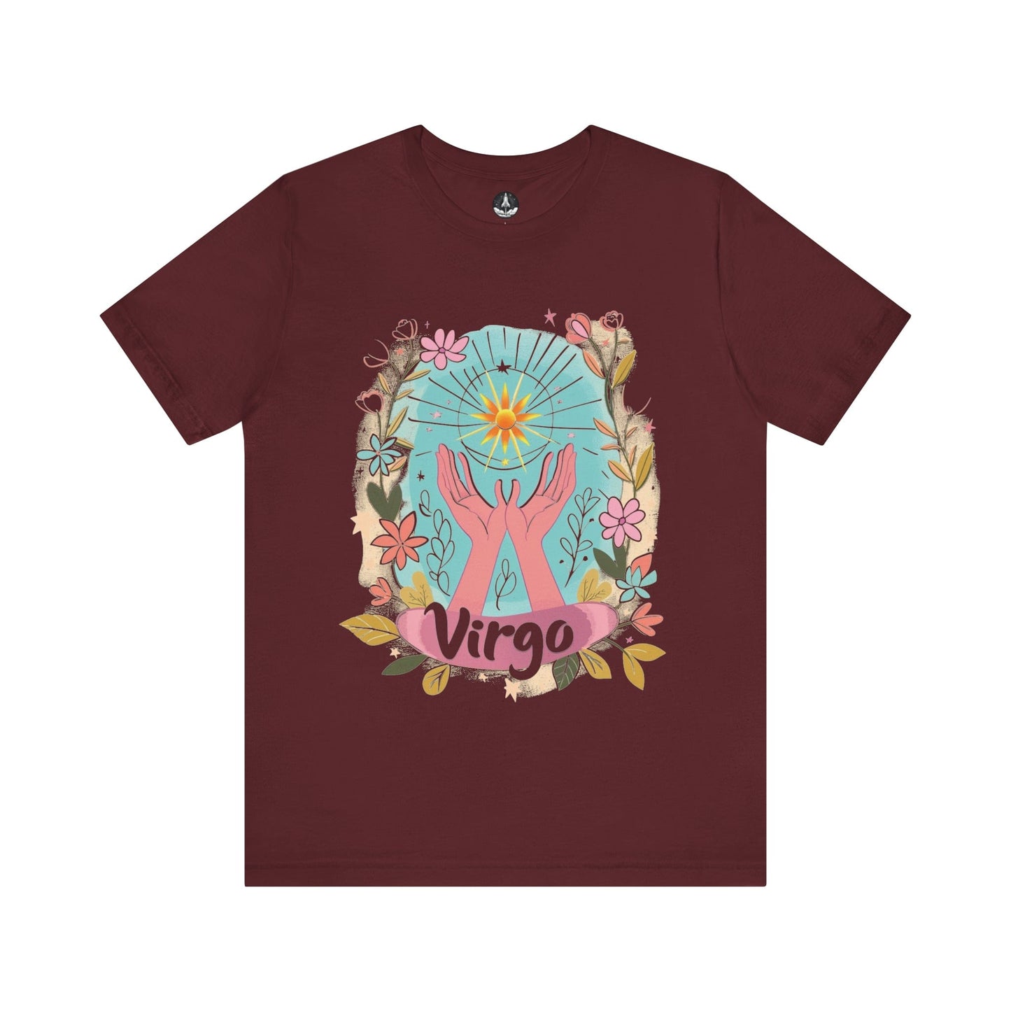 T-Shirt Maroon / S Virgo's Bloom TShirt: Nurturing Nature's Beauty