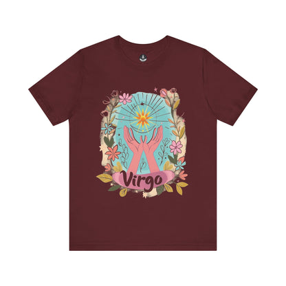 T-Shirt Maroon / S Virgo's Bloom TShirt: Nurturing Nature's Beauty