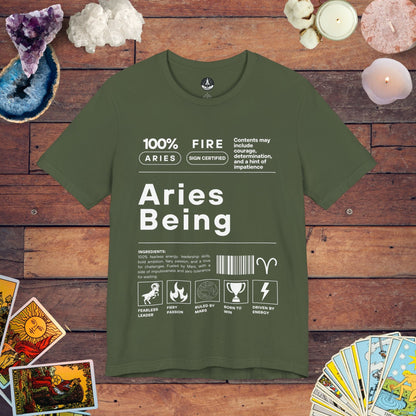 T-Shirt Military Green / S Aries Being - Bold Zodiac-Inspired T-Shirt