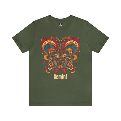 T-Shirt Military Green / S Gemini Abstract Essence T-Shirt: A Vivid Canvas of Duality