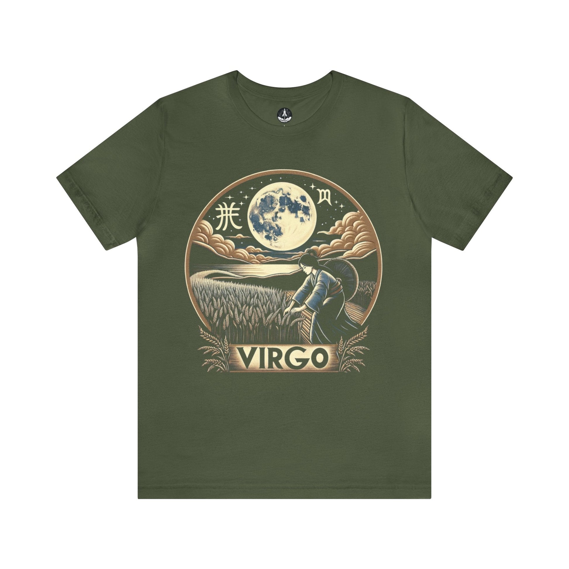 T-Shirt Military Green / S Harvest Moon Serenity: Virgo Ukiyo-e Inspired T-Shirt