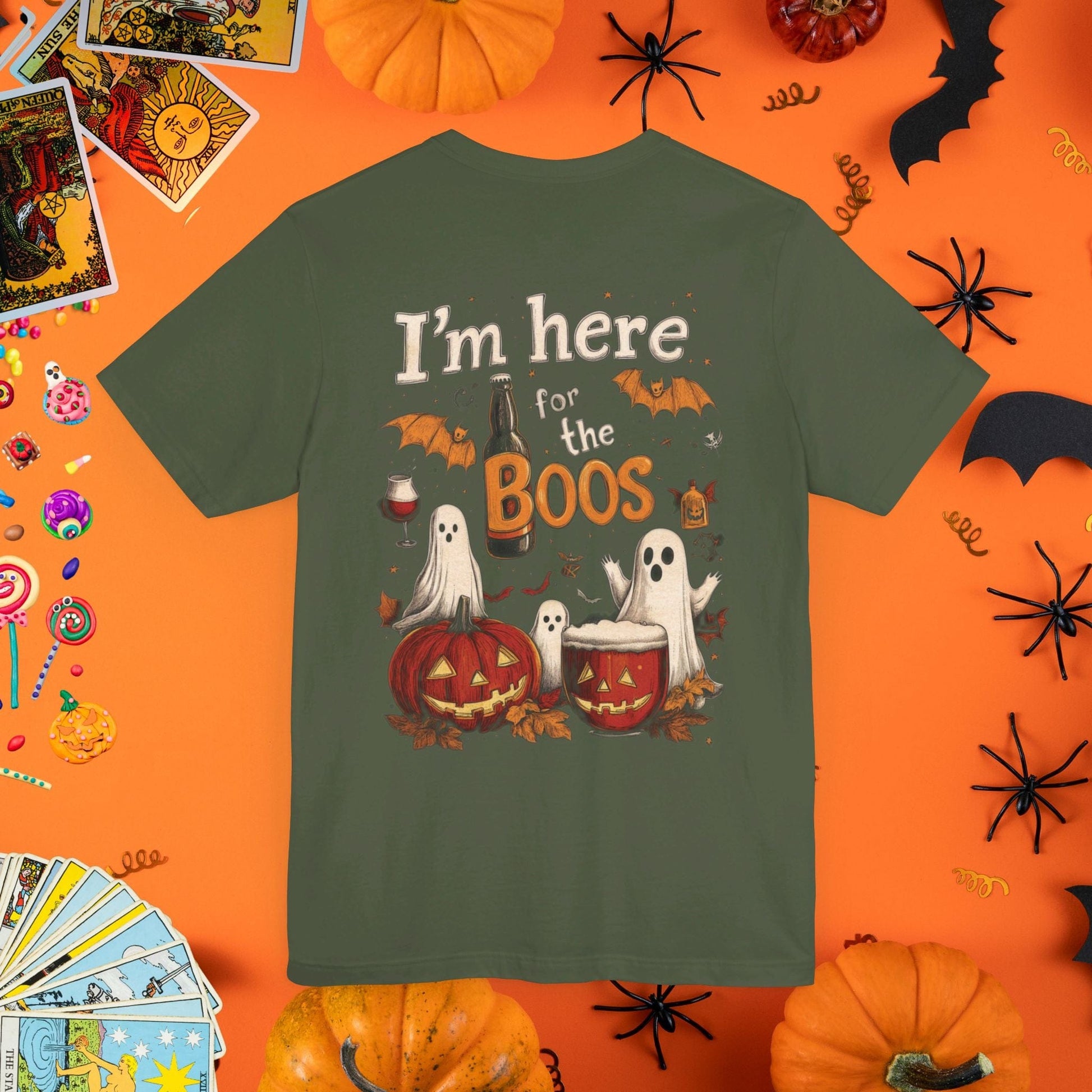 T-Shirt Military Green / S I'm Here for the Boos - Halloween Party T-Shirt - Halloween Limited Edition
