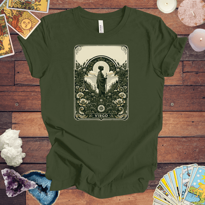 T-Shirt Military Green / S The Hermit's Garden: Virgo Tarot Card T-Shirt