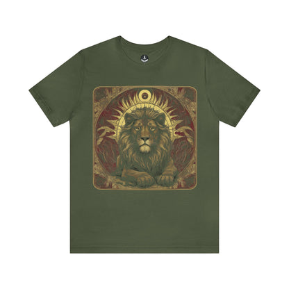 T-Shirt Military Green / S The Royalty Sun Tarot Card Leo T-Shirt