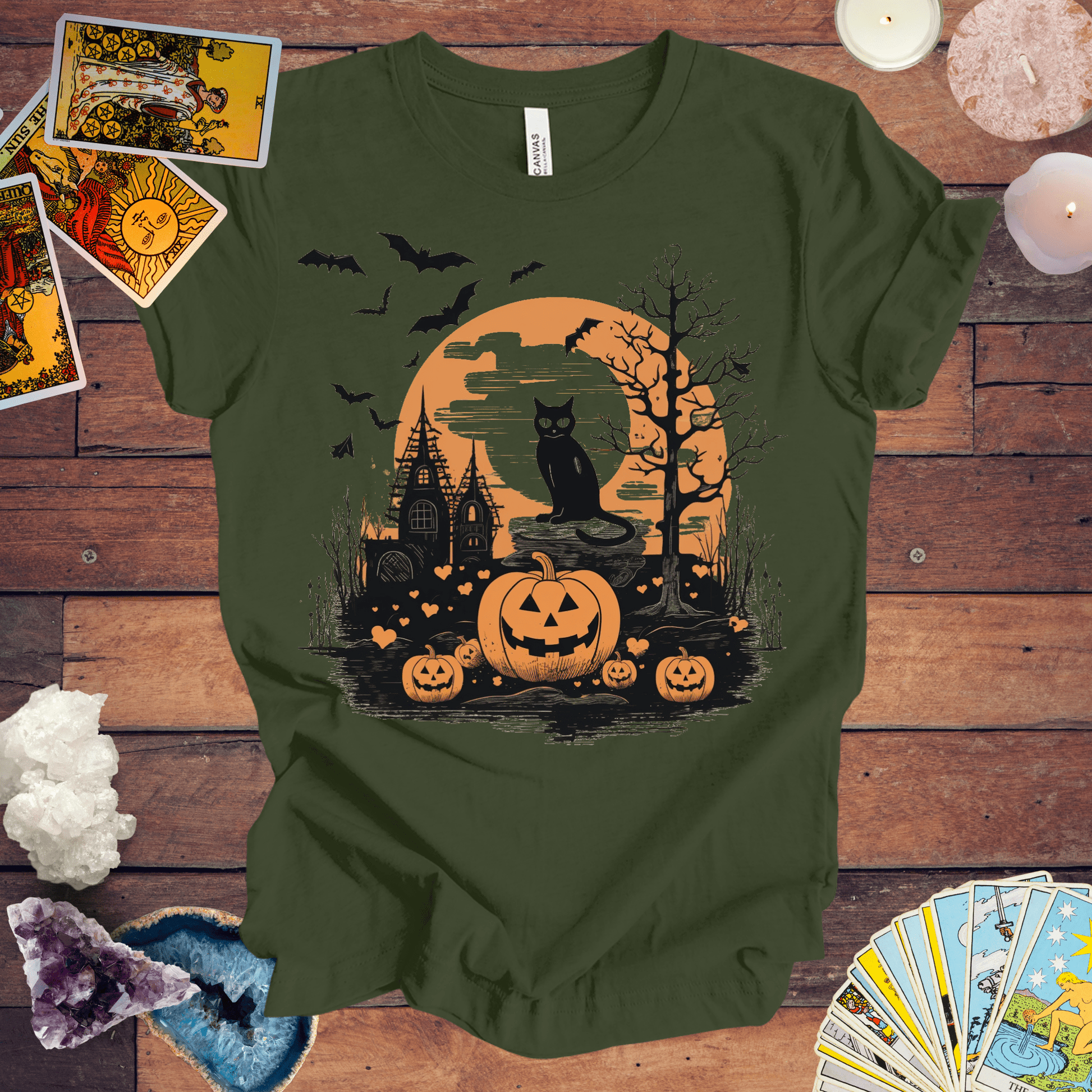 T-Shirt Military Green / S Vintage Halloween T-Shirt - Halloween Limited Edition