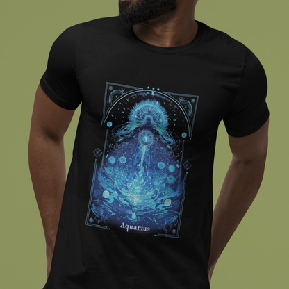 The Visionary Water Bearer: Aquarius Tarot Card T-Shirt