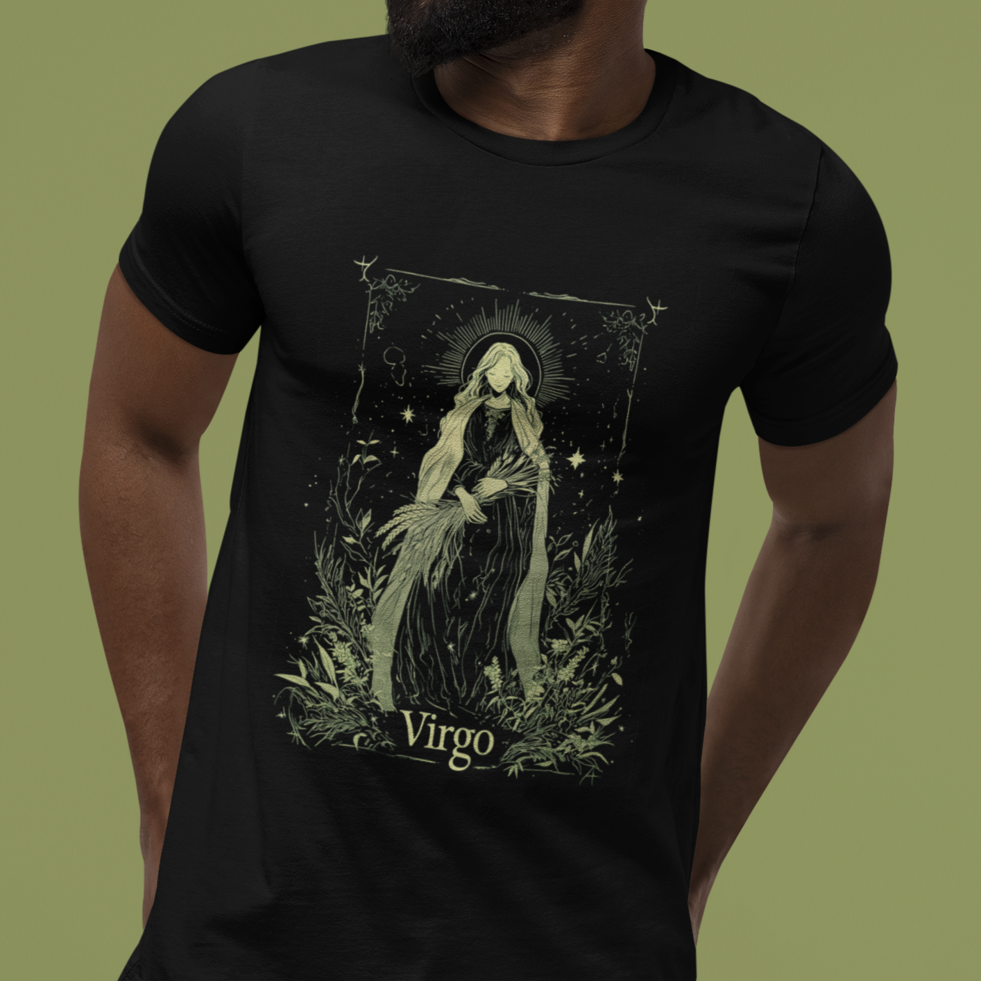 The Meticulous Maiden: Virgo Tarot Card T-Shirt