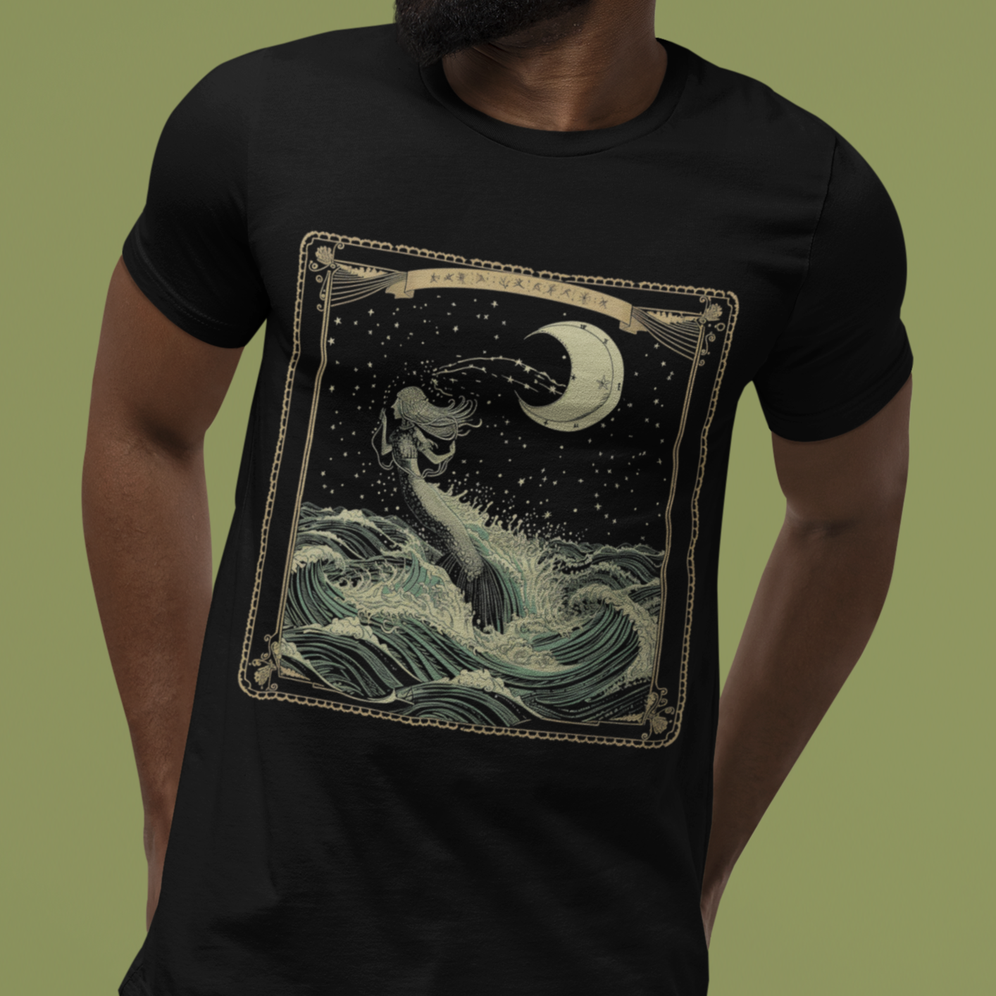 Mystical Seas for the Reflective Soul: Aquarius Tarot Card T-Shirt