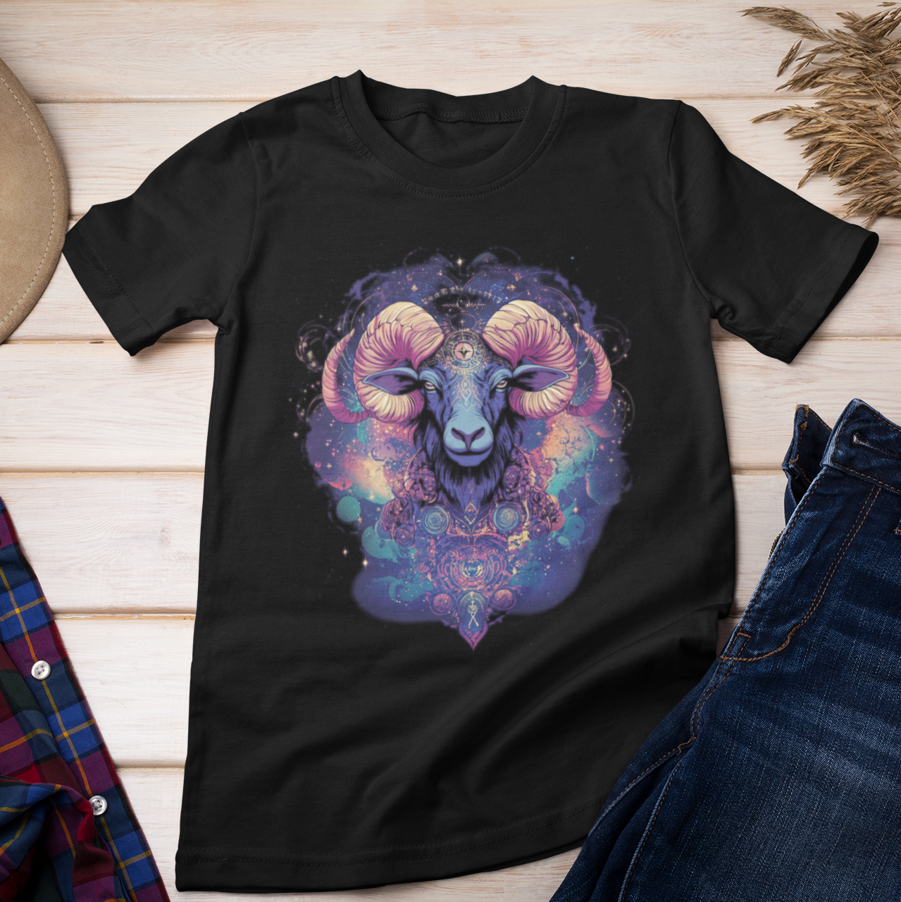 Aries Cosmic Visionary Tarot Card T-Shirt