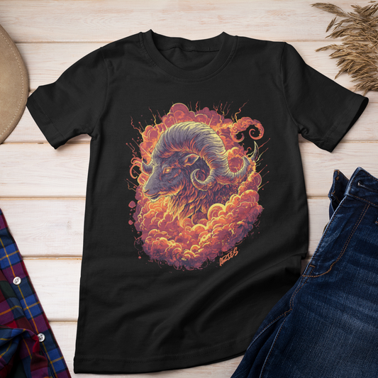 Aries Inferno Charge Tarot Card T-Shirt