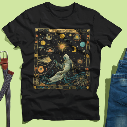 The Cosmic Creator: Pisces Tarot Card T-Shirt