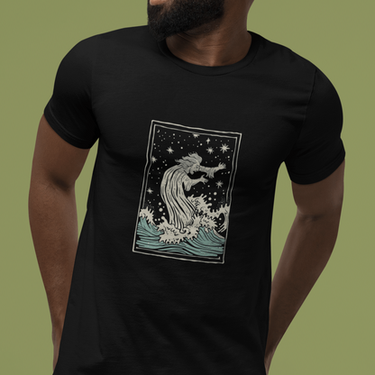 T-Shirt Mystical Innovation for the Visionary: Aquarius Tarot Card T-Shirt