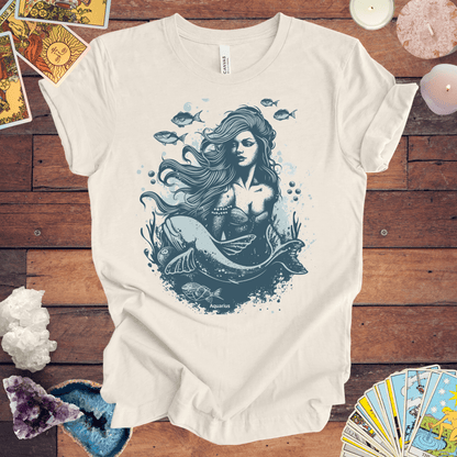 T-Shirt Natural / S Aquarius Siren T-Shirt: Enchanting Depths for the Visionary Spirit