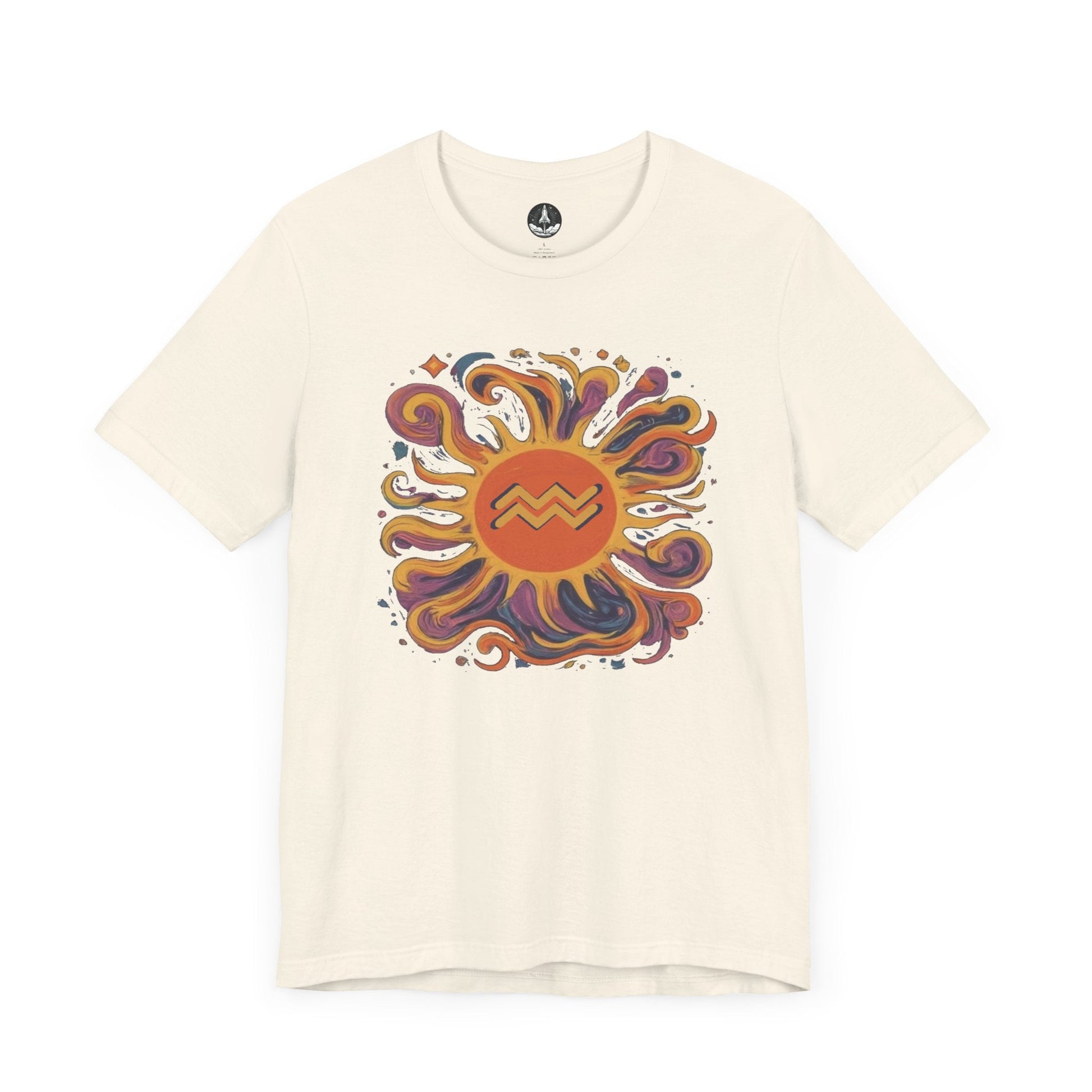 T-Shirt Natural / S Aquarius Solar Flair T-Shirt: Shine in Zodiac Fashion