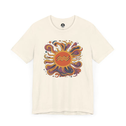 T-Shirt Natural / S Aquarius Solar Flair T-Shirt: Shine in Zodiac Fashion