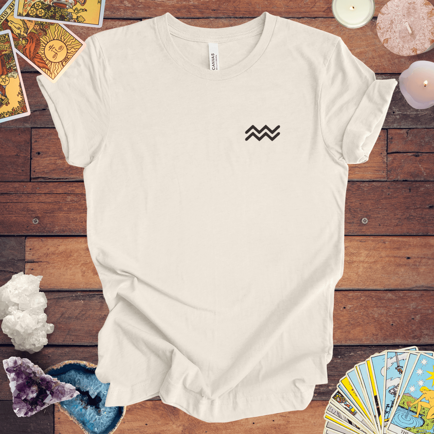 T-Shirt Natural / S Aquarius Zodiac T-Shirt: Embrace Your Inner Visionary