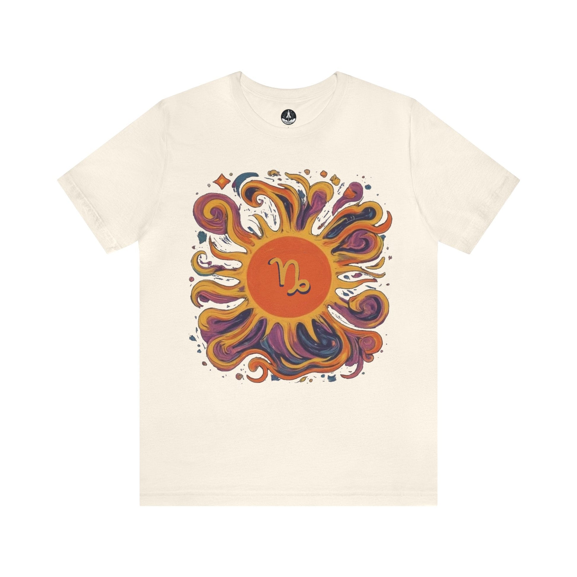 T-Shirt Natural / S Capricorn Solar Swirl Soft T-Shirt: Grounded Radiance