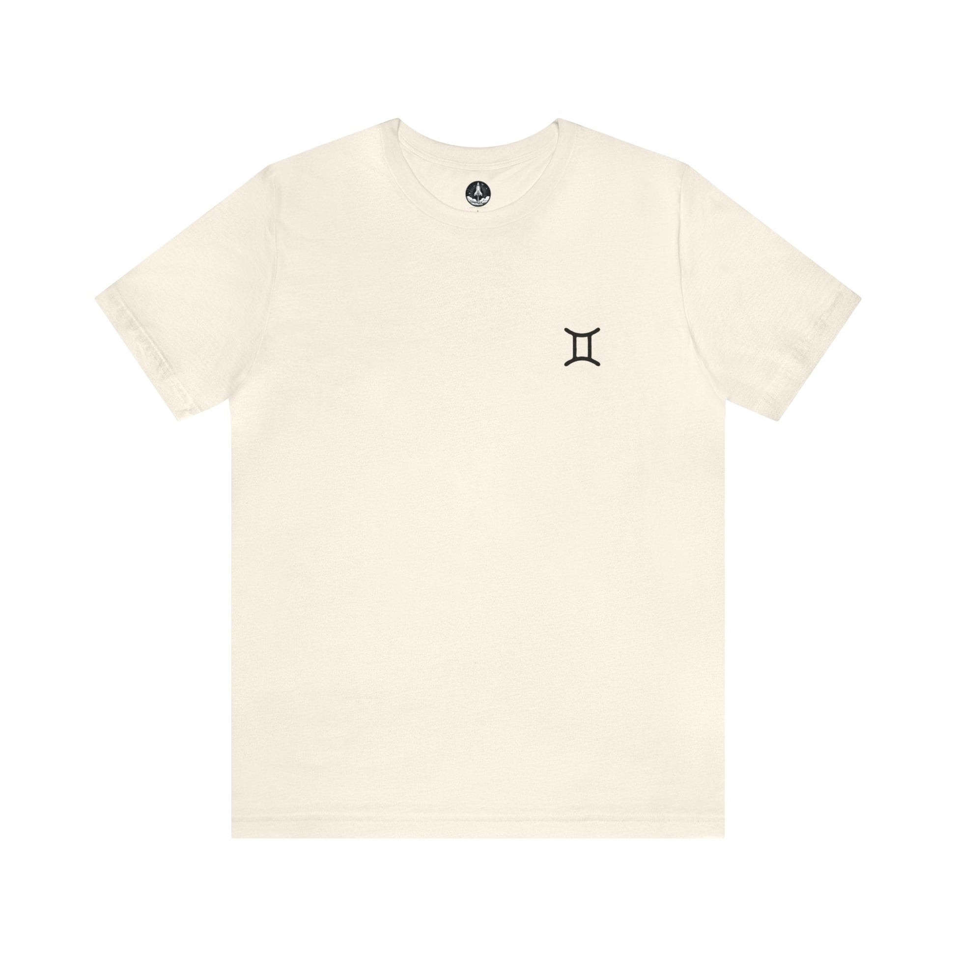 T-Shirt Natural / S Gemini Twin Glyph T-Shirt: Dynamic Style for the Social Butterfly