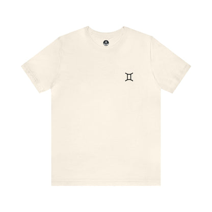 T-Shirt Natural / S Gemini Twin Glyph T-Shirt: Dynamic Style for the Social Butterfly