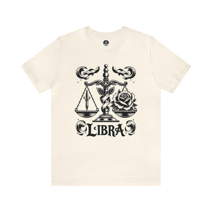 T-Shirt Natural / S Scales & Roses Libra T-Shirt