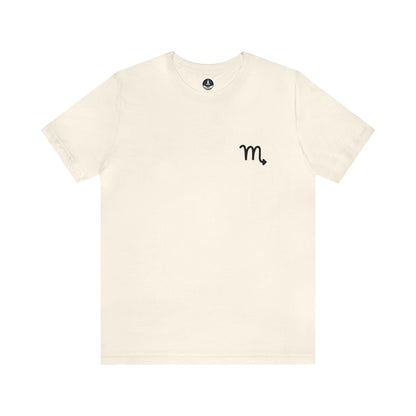 T-Shirt Natural / S Scorpio Zodiac Cipher T-Shirt: Unveil Your Mystery with Elegant Minimalism