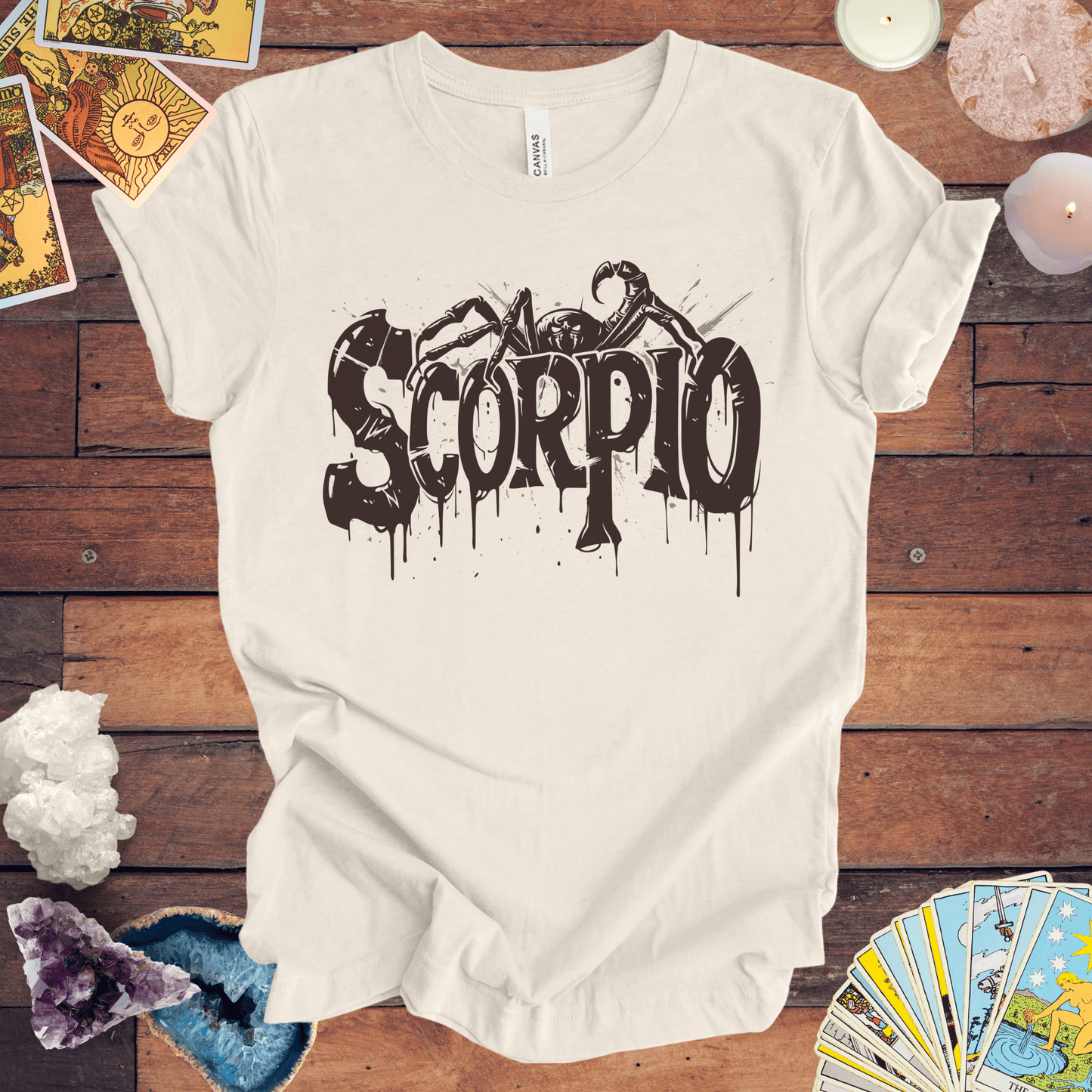 T-Shirt Natural / S Sting of Mystery Scorpio TShirt: Intensity Unleashed