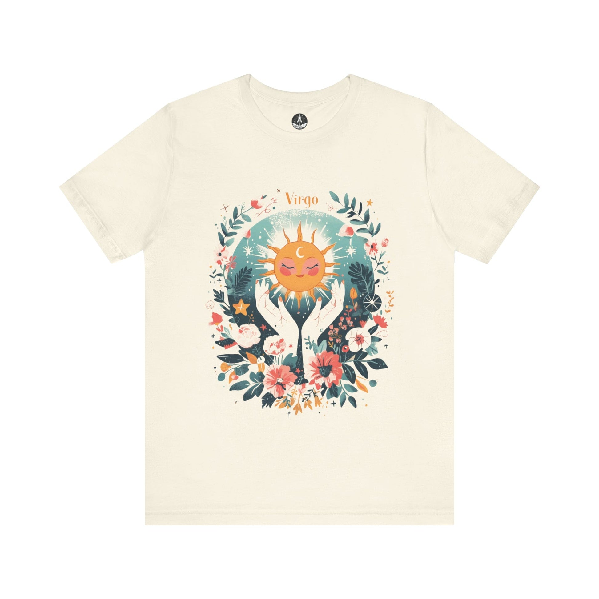 T-Shirt Natural / S Sunlit Maiden Virgo TShirt: Blossoming with Detail