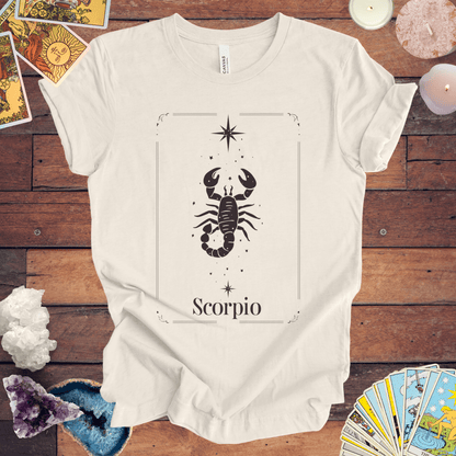 T-Shirt Natural / S The Intense Stinger: Scorpio Tarot Card T-Shirt