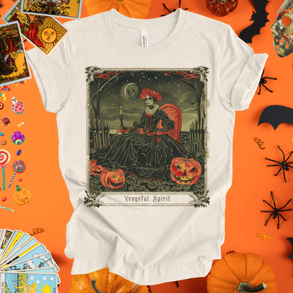 T-Shirt Natural / S Vengeful Spirit Tarot Card T-Shirt - Halloween Limited Edition