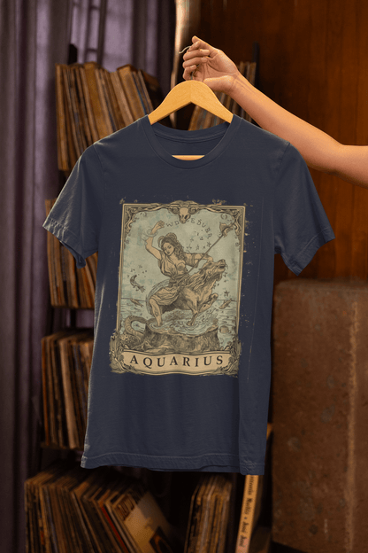T-Shirt Navigating Mystical Seas: Aquarius Tarot Card T-Shirt