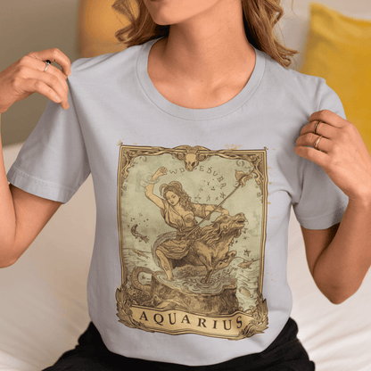 T-Shirt Navigating Mystical Seas: Aquarius Tarot Card T-Shirt